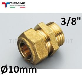 Bicono raccordo a compressione per tubo in rame - maschio 3/8'' x Ø 10 mm