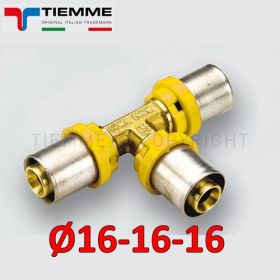 Multistrato per gas - Raccordo TEE T Ø 16x16x16 mm