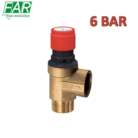2002 - Valvola di sicurezza 6 BAR - 1/2'' Maschio Femmina - FAR