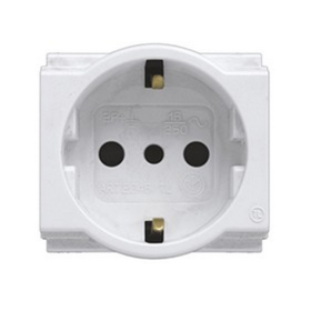 Presa Unel di Sicurezza 2P+T.Std It/D 10/16A Bianco compatibile con Bticino Living Classic - Feb Elettrica