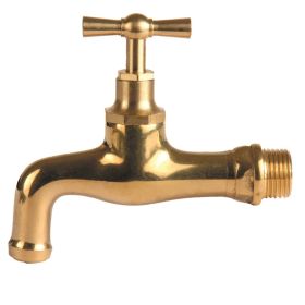 Rubinetto fontana retrò 1/2'' in ottone lucido - con terminale stampato