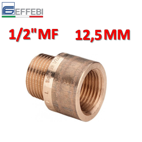 Prolunga in bronzo 1/2'' MF lunghezza 12,5 mm