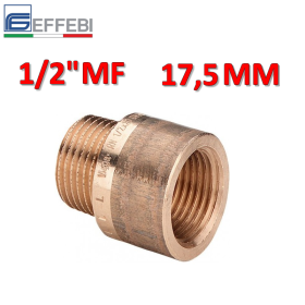 Prolunga in bronzo 1/2'' MF lunghezza 17,5 mm