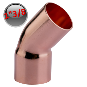 Raccordo gomito curva rame a saldare 45° 1''3/8 - 35,05 mm femmina - maschio