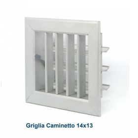 Bocchetta Aria cm14x13 Alluminio-Griglia x Caminetto Regolabile con Serranda