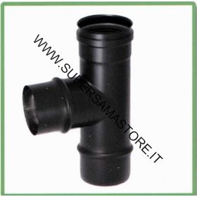 Tee innesto Maschio nero per stufa a pellet Ø 100
