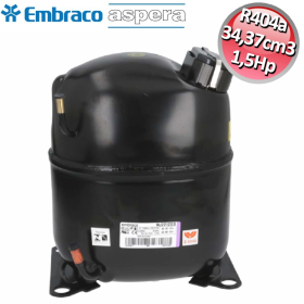 Compressore NJ2212GS Embraco Aspera gas refrigerante R404A/R507 con compressore 1,5Hp - CSR per gruppi frigoriferi
