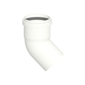 Curva M-F 45° in PPH bianco Ø 80mm fumi caldaia condensazione