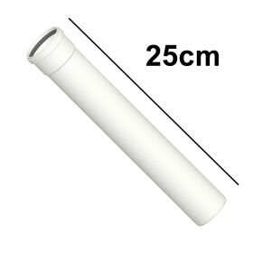 Tubo lineare cm 25 in PPH bianco Ø 80mm fumi caldaia condensazione