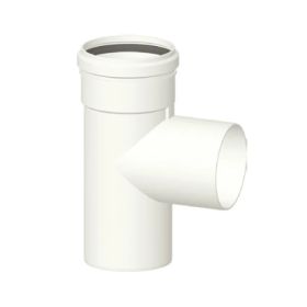 Raccordo a TEE in PPH bianco Ø 80mm fumi caldaia condensazione