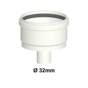 Tappo scarico condensa in PPH bianco Ø 80mm fumi caldaia condensazione