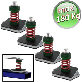 Antivibrante in megol con molla portata massima 180 Kg. Colore Verde- 4 pezzi