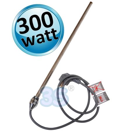Resistenza elettrica 300 Watt cromata silver per scaldasalviette attacco 1/2''