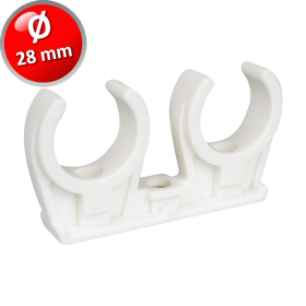 COLLARE IN PLASTICA A SCATTO DOPPIO PER TUBO RAME E MULISTRATO D. 28 MM