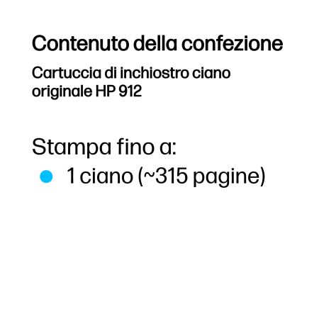 HP Cartuccia di inchiostro ciano originale 912