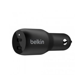 CARICABATTERIE DA AUTO CON DOPPIA PORTA USB-C 18W - NERO