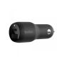 CARICABATTERIE DA AUTO CON PPS PORTA USB-C + USB-A 37W - NERO