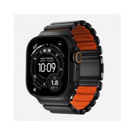 Cinturino AppleWatch Stratos Band - 49mm - Black Titanium - Ultra Orange FKM