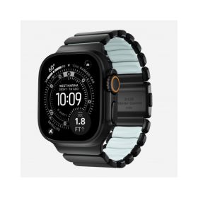 Cinturino AppleWatch Stratos Band - 49mm - Black Titanium - Icy Blue Glow FKM - Limited Edition Winter Games
