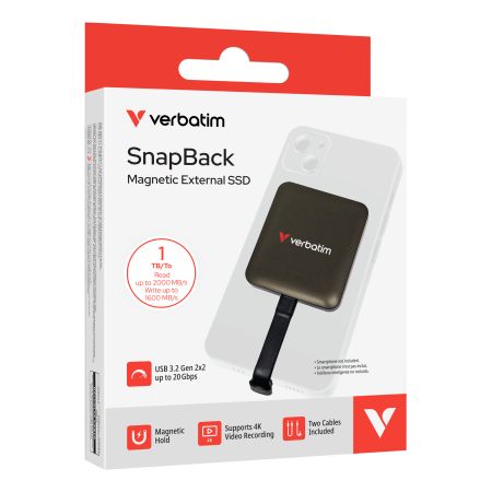 Verbatim SnapBack SSD 1 TB USB tipo-C USB 3.2 Gen 2x2 Nero
