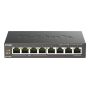 D-Link DGS-1008P switch di rete Non gestito Gigabit Ethernet (10/100/1000) Supporto Power over Ethernet (PoE) Nero