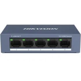 SWITCH HIKVISION 10/100 CASE METALLICO - SOHO 5 10/100M RJ45 PORTS, DESKTOP STEEL CASE UNMANAGED