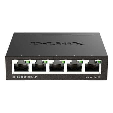 D-Link DGS-105 Non gestito L2 Gigabit Ethernet (10/100/1000) Nero