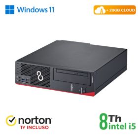 RINOVO PC FUJITSU REFURBISHED Esprimo D958 SFF i5-8X00 DDR4 8GB SSD 256GB W11P CLOUD20GB Grade A 1Y