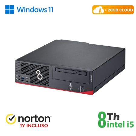 RINOVO PC FUJITSU REFURBISHED Esprimo D958 SFF i5-8X00 DDR4 8GB SSD 256GB W11P CLOUD20GB Grade A 1Y