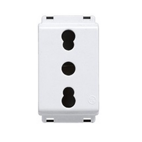Presa Bivalente di Sicurezza Bianco 2P+T Std It 10/16A 250V Nero compatibile con Bticino Living Classic - Feb Elettrica