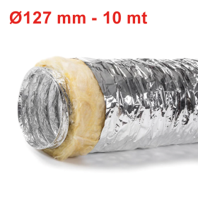 Condotto flessibile in alluminio e poliestere con isolamento fonoassorbente, classe 1 - Ø 127 mm rotolo 10 mt