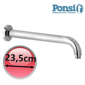 Braccio doccia tondo L. 235 mm in ottone cromato - Ponsi