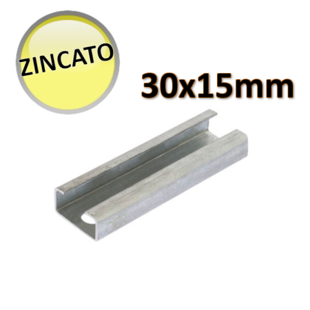 OTER - Profilato zincato 30x15x1,5 mm barra mt 2 - sistema di fissaggio