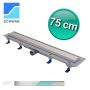 Kit canalina doccia a filo pavimento da 750 mm con telaio in acciaio inossidabile