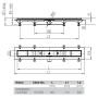 Kit canalina doccia a filo pavimento da 650 mm con telaio in acciaio inossidabile