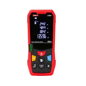Misuratore laser portatile con display LCD 2'', distanza misurazione 60m max