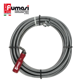 Sonda manuale con manico molla 5 mt in acciaio tempreto stura fogna, wc, lavandino Fumasi