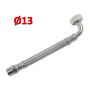 Tubo flessibile inox Ø 13 gigante con curva 1/2'' maschio x 3/4'' femmina 30 cm