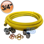 Tubo GAS acciaio inox flessibile 4 mt con attacchi 3/4'' comprensivo di 4 raccordi femmina autocartellanti