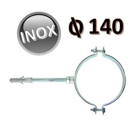 Collare in acciaio Inox D.140 con vite e tassello