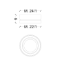 Niples in ottone cromato 24/1 x 22/1 mm - riduzione aeratore