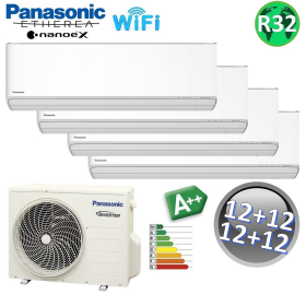 Climatizzatore quadri split ETHEREA R32 Panasonic serie ZKE - 12+12+12+12 btu A++ WIFI NanoeX