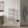 Scaldasalviette CORTINA elettrico CROMATO cm 92x48 con termostato digitale programmabile