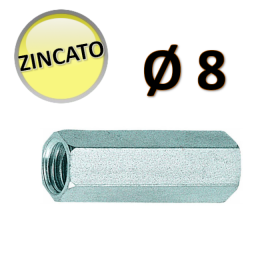 OTER - Manicotto zincato per barra filettata M8 - BUSTA 10 PZ