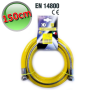Tubo flessibile in acciaio per gas metano F - F - 150 cm a norma UNI EN 14800