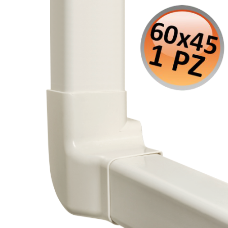 Raccordo angolo verticale destro 60x45mm - 1 PZ