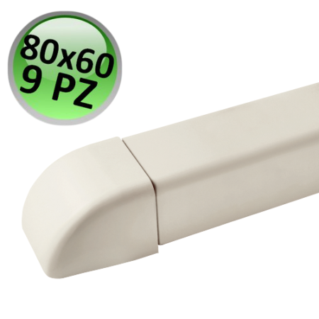 Tappo terminale per canalina 80x60mm - 9 PZ