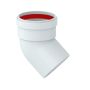 Curva M-F 45° in alluminio estruso bianco Ø 80mm fumi caldaia