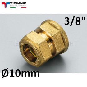 Bicono raccordo a compressione per tubo in rame - femmina 3/8'' x Ø 10 mm
