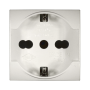 Presa Unel Bipasso Schuko bianco Compatibile con Living International / Light - Feb Elettrica